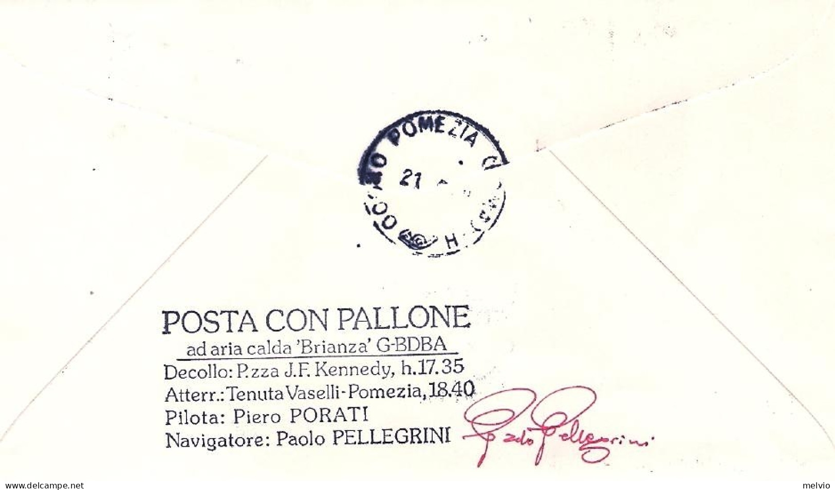 1978-Russia Volo Con Mongolfiera Per Eurphila Roma-Pomezia Al Verso Bollo "posta - Storia Postale