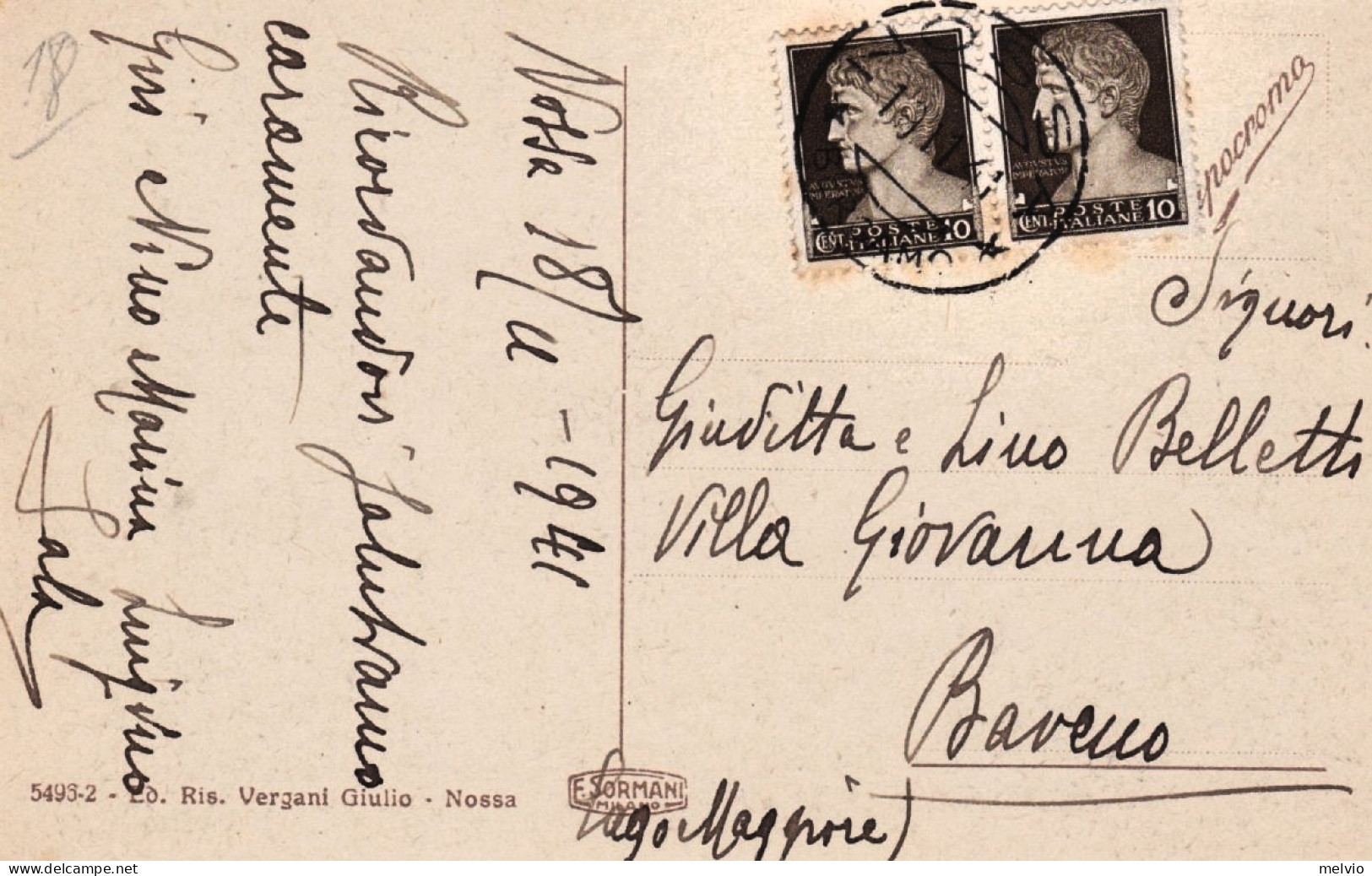 1941-saluti Da Mossa Bergamo, Cartolina Viaggiata - Bergamo