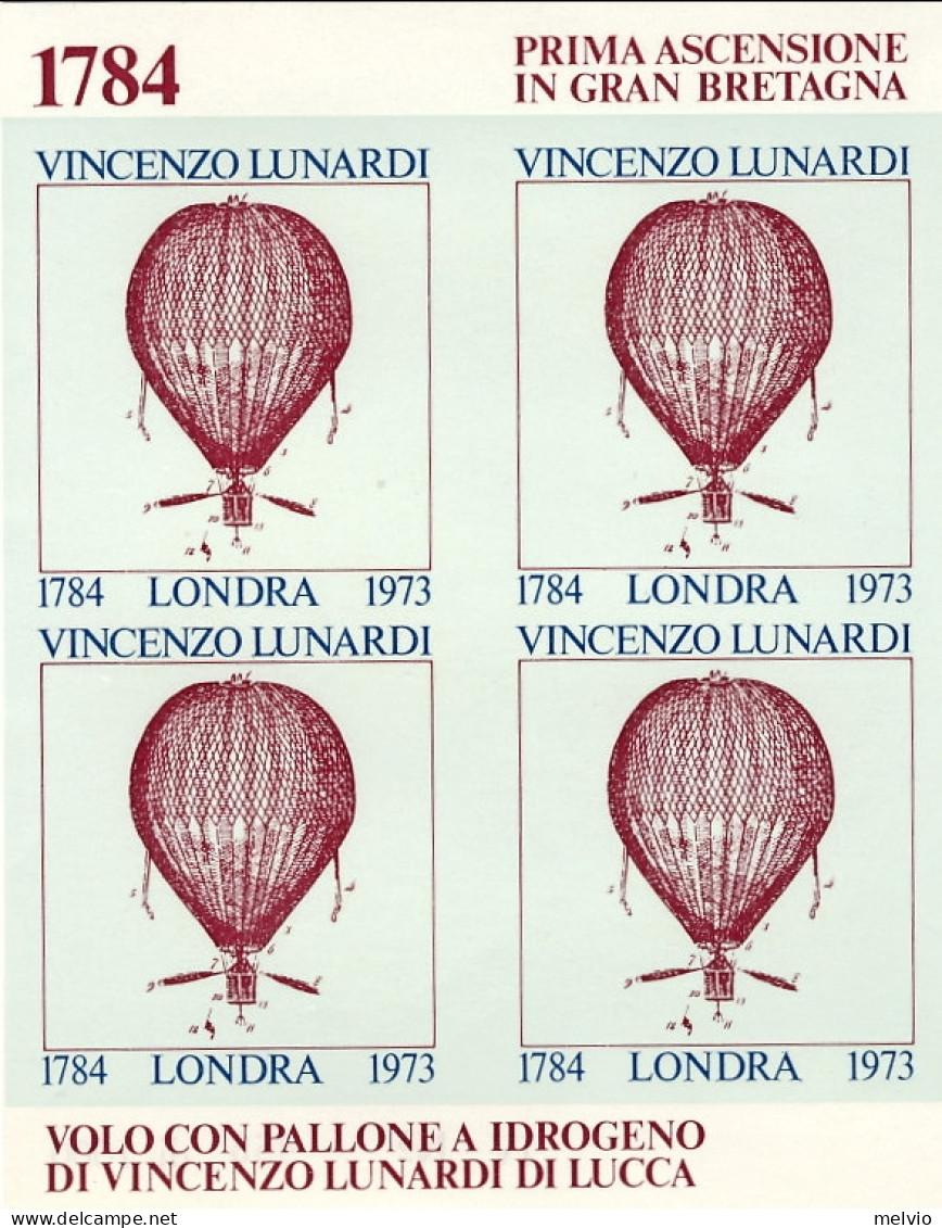 1973-foglietto Erinnofilo Commemorativo Prima Ascensione In Gran Bretagna 1784 V - Erinnofilia