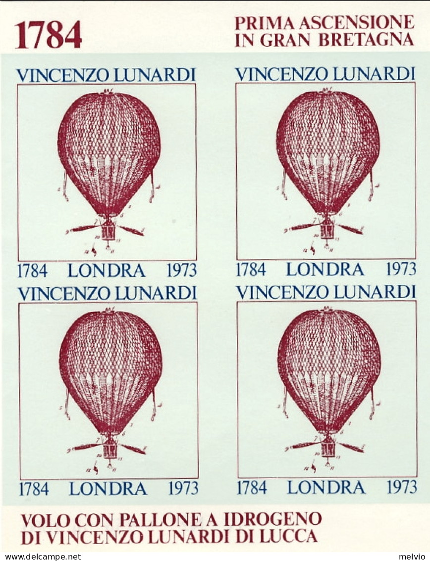 1973-foglietto Erinnofilo Commemorativo Prima Ascensione In Gran Bretagna 1784 V - Cinderellas