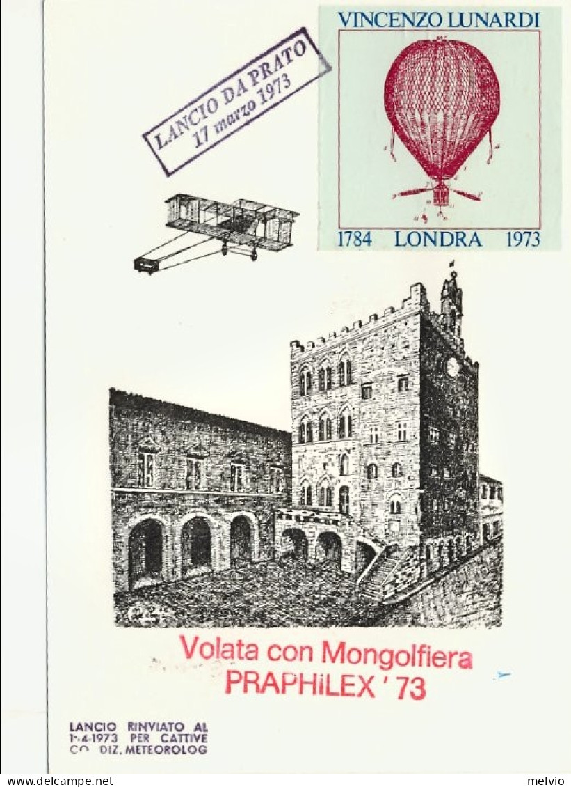 1973-cartolina Illustrata Per La VI Manifestazione Filatelica Prato Cachet "Prap - Prato