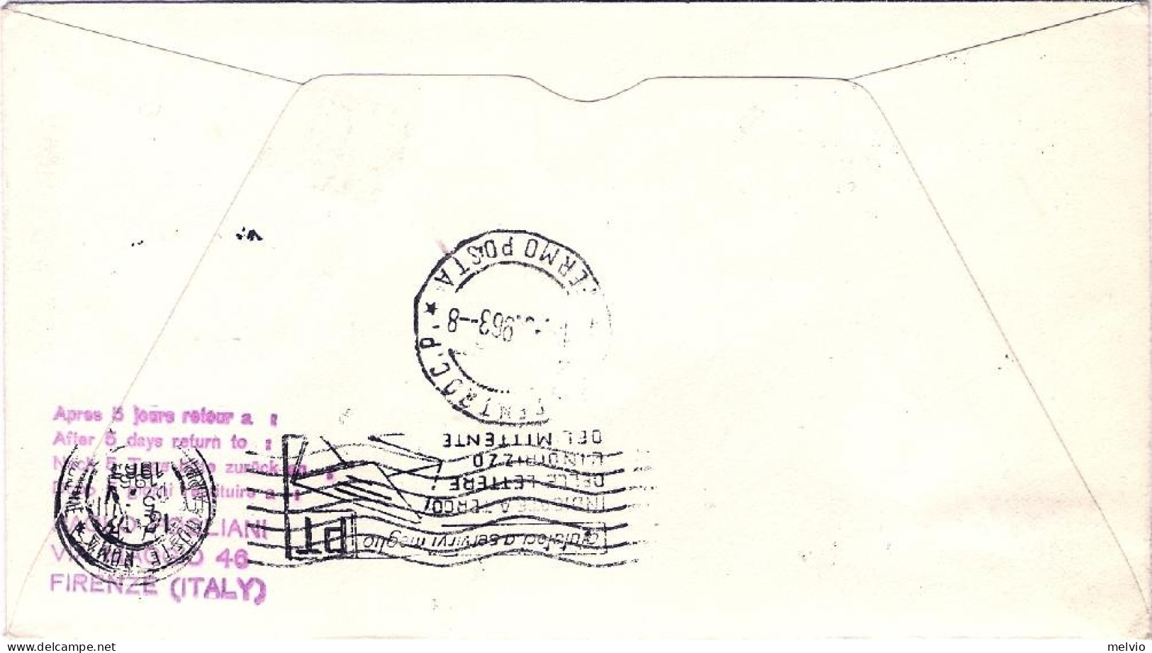 1963-U.S.A. TWA Fam 27 I^volo Postale Dispaccio Dall'aeroporto Detroit Roma Del  - Sonstige & Ohne Zuordnung