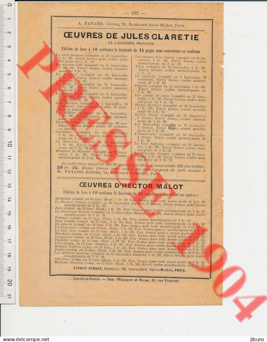 2 Vues 1904 Publicité Pour Les Livres Oeuvres D'Alphonse Daudet + Henri Lavedan + Jules Claretie + Hector Malot Livre - Ohne Zuordnung