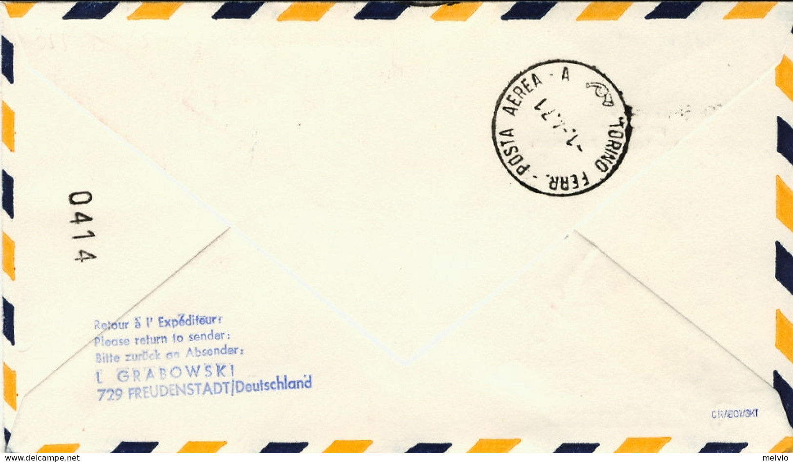 1971-Danimarca I^volo Lufthansa LH 286 Francoforte Torino Del 1 Aprile, (tiratur - Airmail