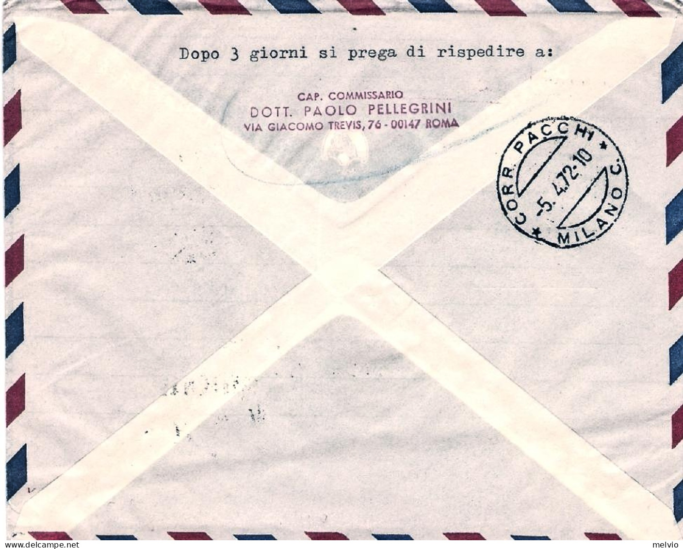 1972-Cecoslovacchia I^volo Della CSA Con TU 134 A Praga Milano Del 2 Aprile - Other & Unclassified