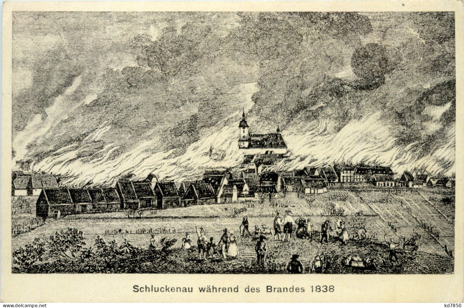 Schluckenau Während Des Brandes 1838 - Tchéquie