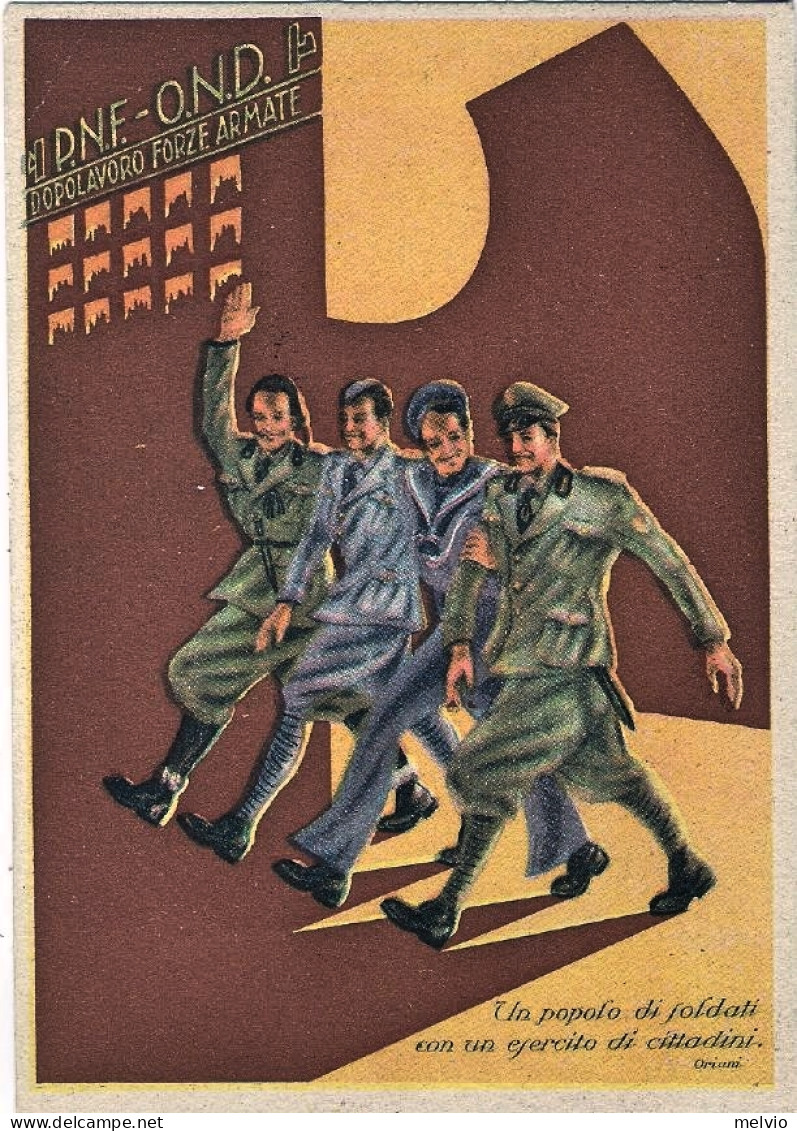 1942-cartolina Illustrata "un Popolo Di Soldati Con Un Esercito Di Cittadini" Di - Heimat