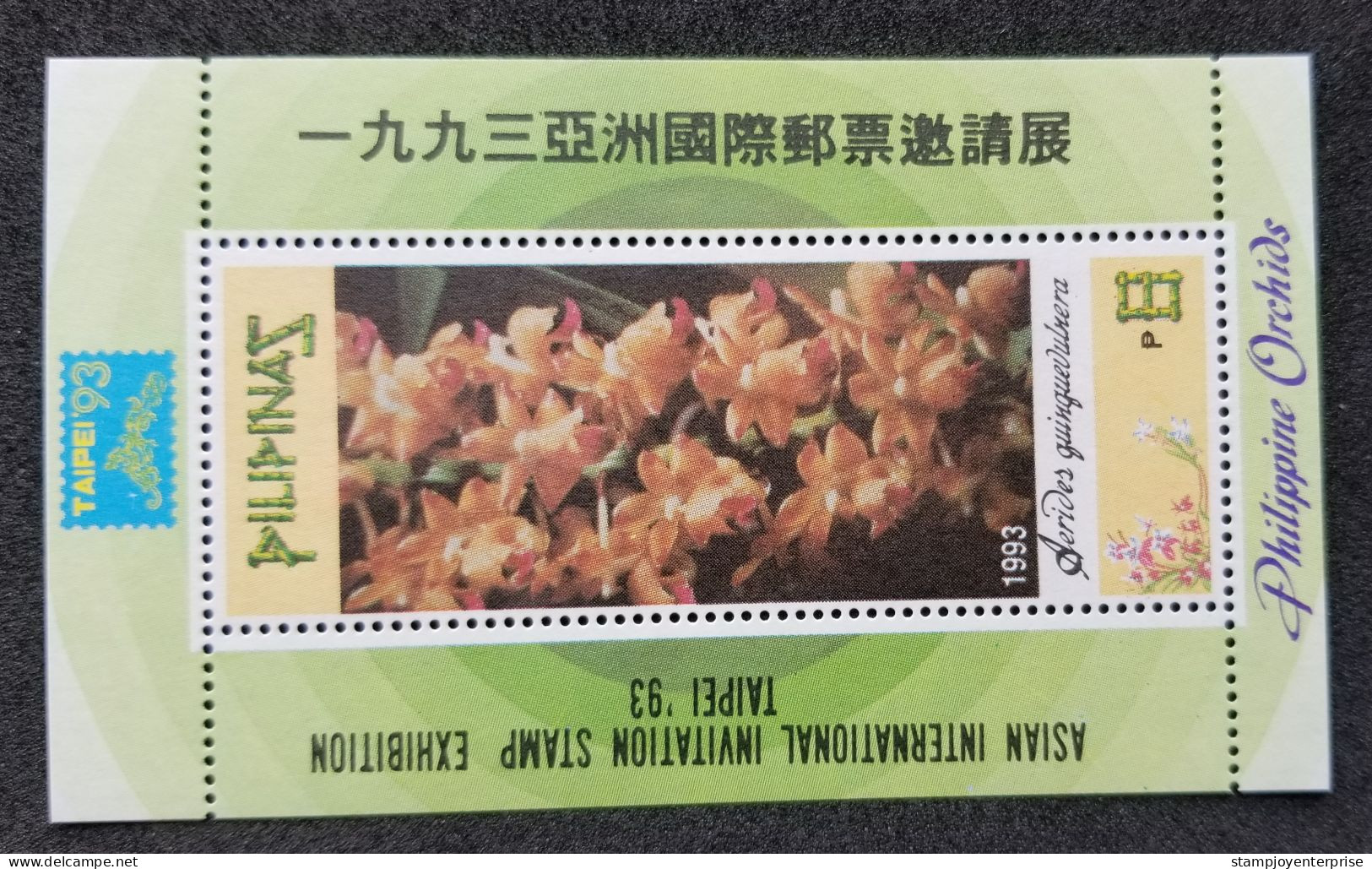 Philippines Orchids 1993 Flower Flowers Flora Orchid (ms) MNH *Taiwan TAIPEI '93 - Filippijnen