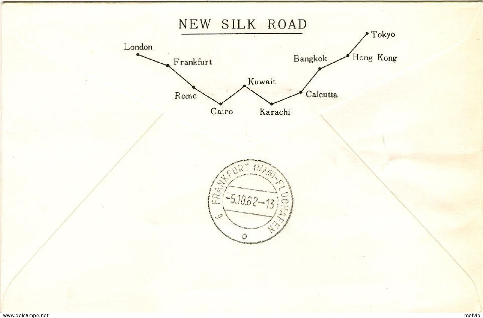 1962-Giappone Japan Ufficiale Della JAL "nuova Rotta Della Seta" Tokyo Francofor - Autres & Non Classés