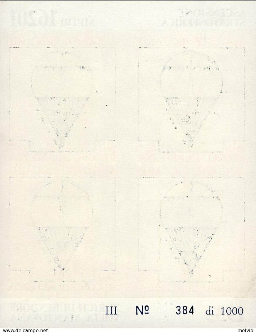 1972-foglietto Erinnofilo Commemorativo Record Di Altezza Di Ascensione Stratosf - Vignetten (Erinnophilie)