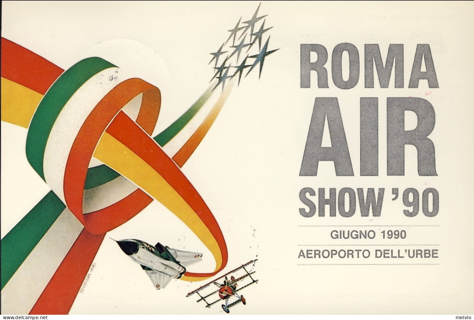 San Marino-1990 Manifestazione Aerea Roma Air Show Volo Celebrativo Roma Rieti P - Luftpost