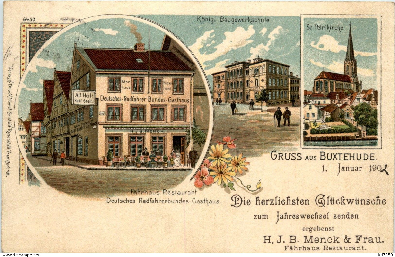 Gruss Aus Buxtehude - Fehrhaus Restaurant - Litho - Buxtehude