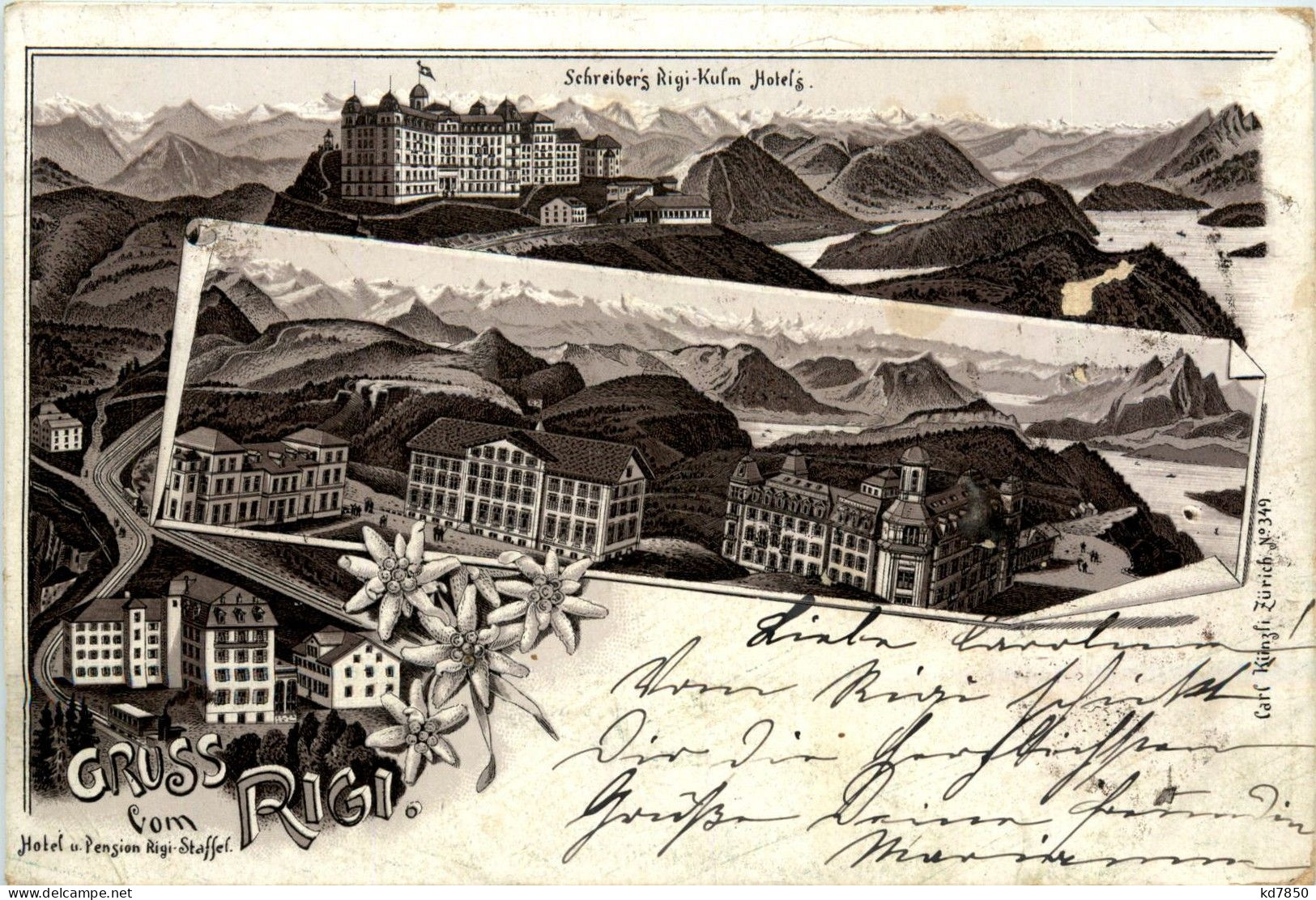 Gruss Vom Rigi - Litho 1895 - Sonstige & Ohne Zuordnung