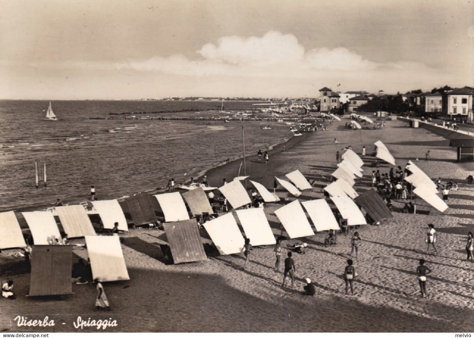 1955-Forlì Viserba Spiaggia, Cartolina Viaggiata - Forli