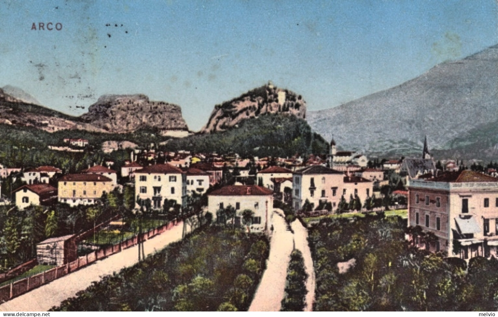 1922-Trento Arco Panorama, Con Annullo Di Foggia Austriaca - Trento