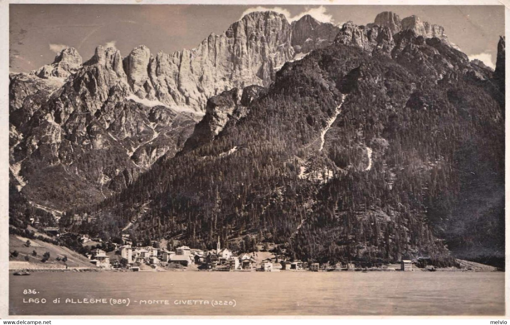 1927-Belluno Lago Di Alleghe Monte Civetta, Cartolina Viaggiata - Belluno
