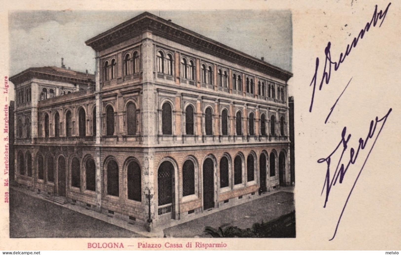 1900-Bologna Palazzo Cassa Di Risparmio, Cartolina Viaggiata - Bologna