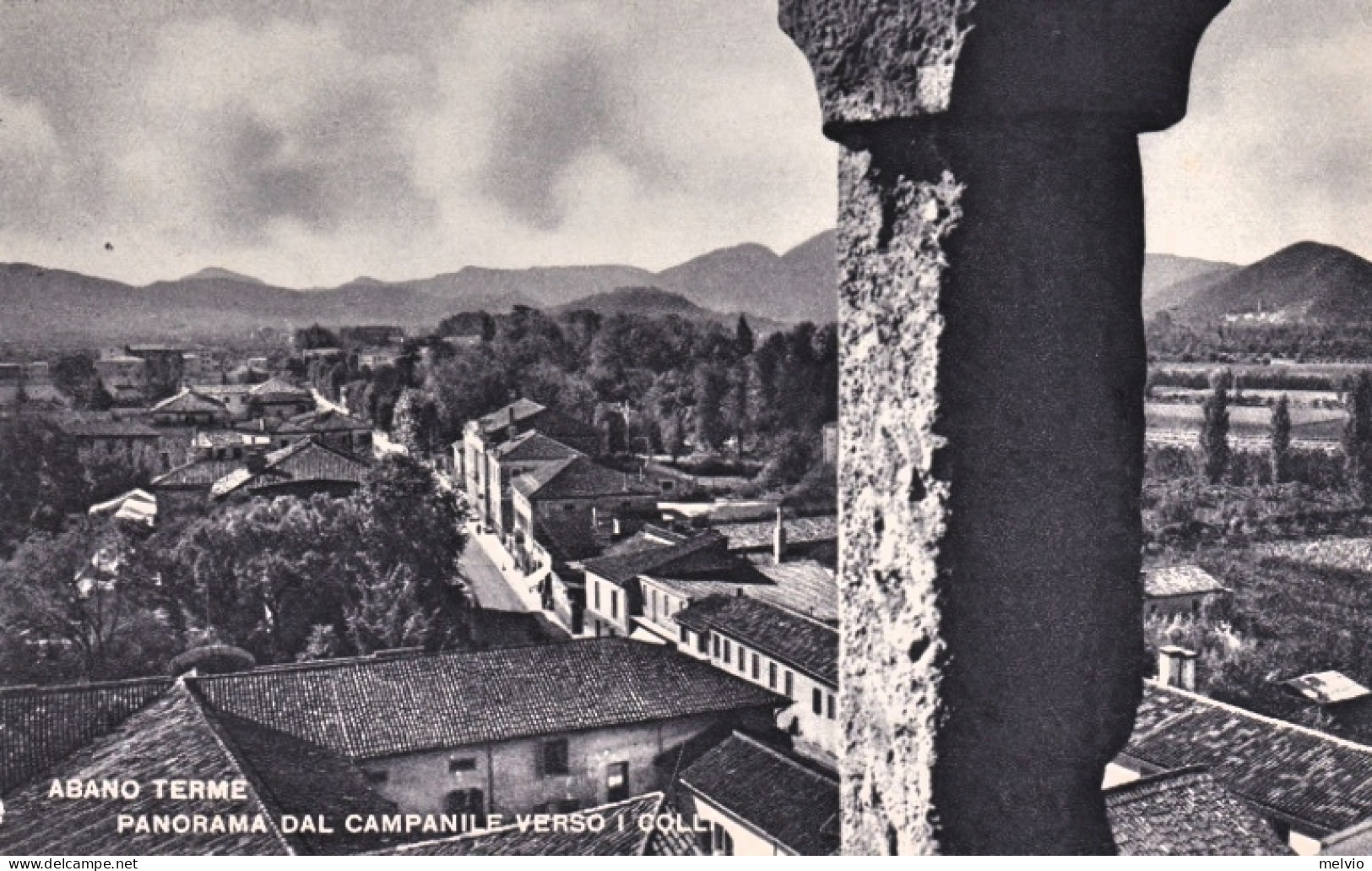 1951-Padova Abano Terme Panorama Dal Campanile Verso I Colli, Cartolina Viaggiat - Padova (Padua)