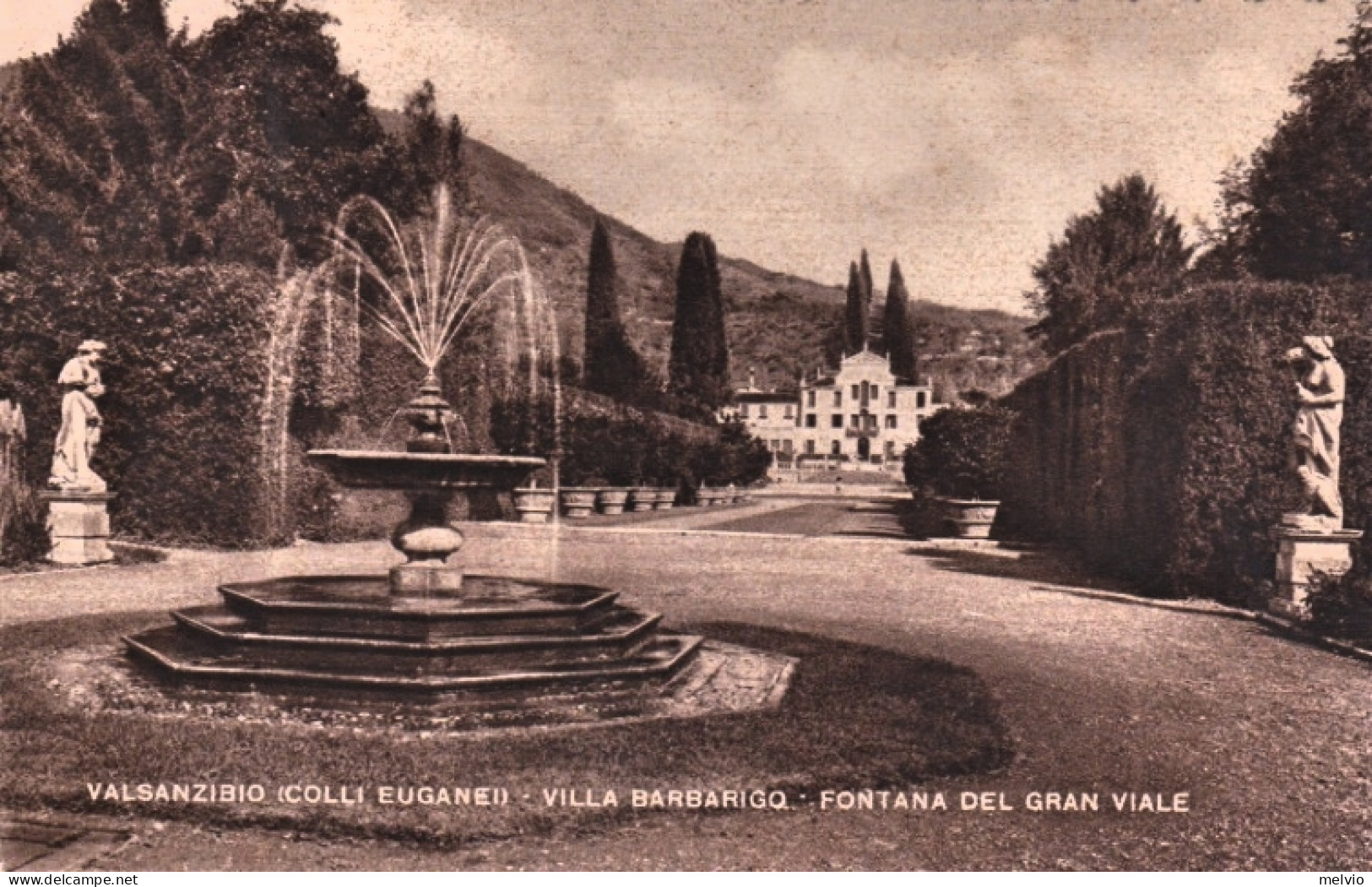 1945circa-Padova Valsanzibio Colli Euganei Villa Barbarigo Prospetto Delle Pisci - Padova (Padua)