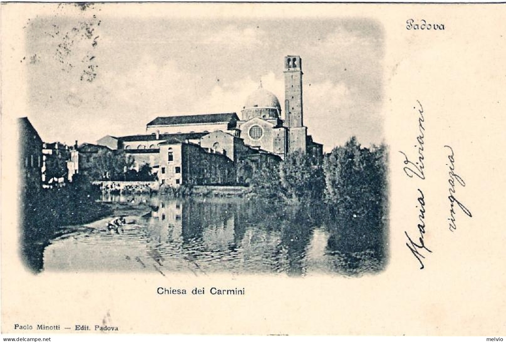 1900-cartolina Padova Chiesa Dei Carmini Viaggiata - Padova (Padua)