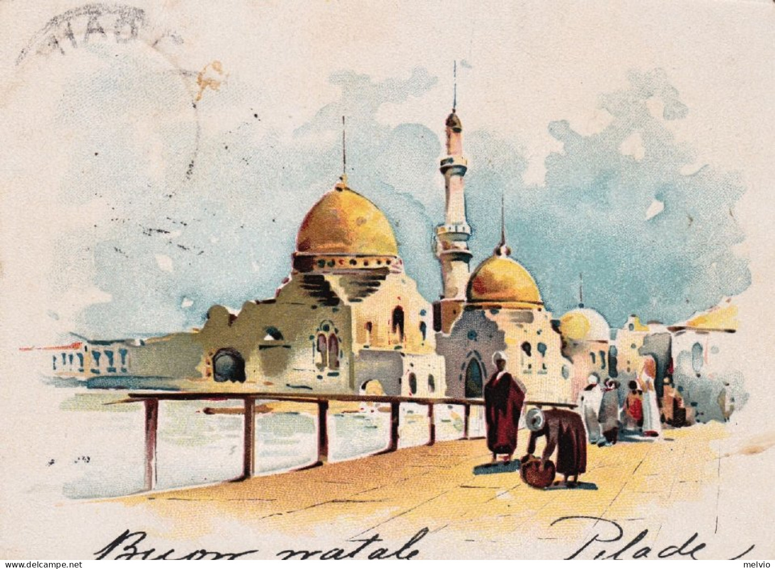 1901-Egitto Moschea, Cartolina Viaggiata - Altri & Non Classificati