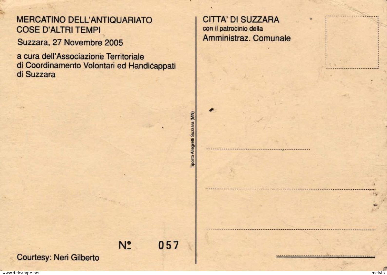 2005-citta' Di Suzzara A Cura Del Mercatino Dell'antiquariato Cose D'altri Tempi - Mantova