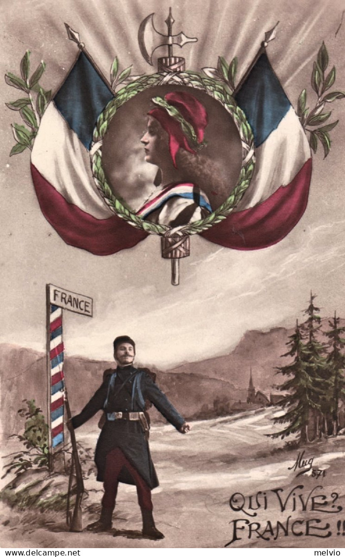 1915-Qui Vive France Cartolina Patriottica - Heimat