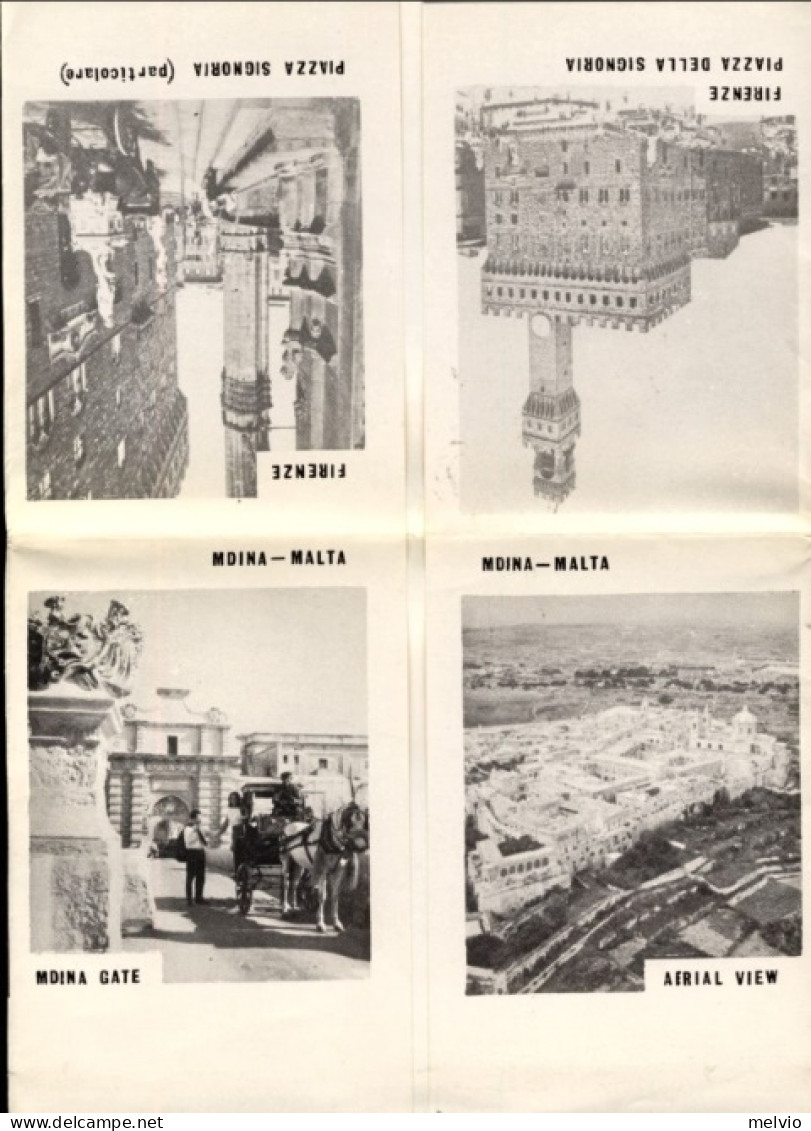 1974-Malta Depliant Illustrativo Gemellaggio Firenze Mdina Con 4 Vedute, Bollo T - Malte