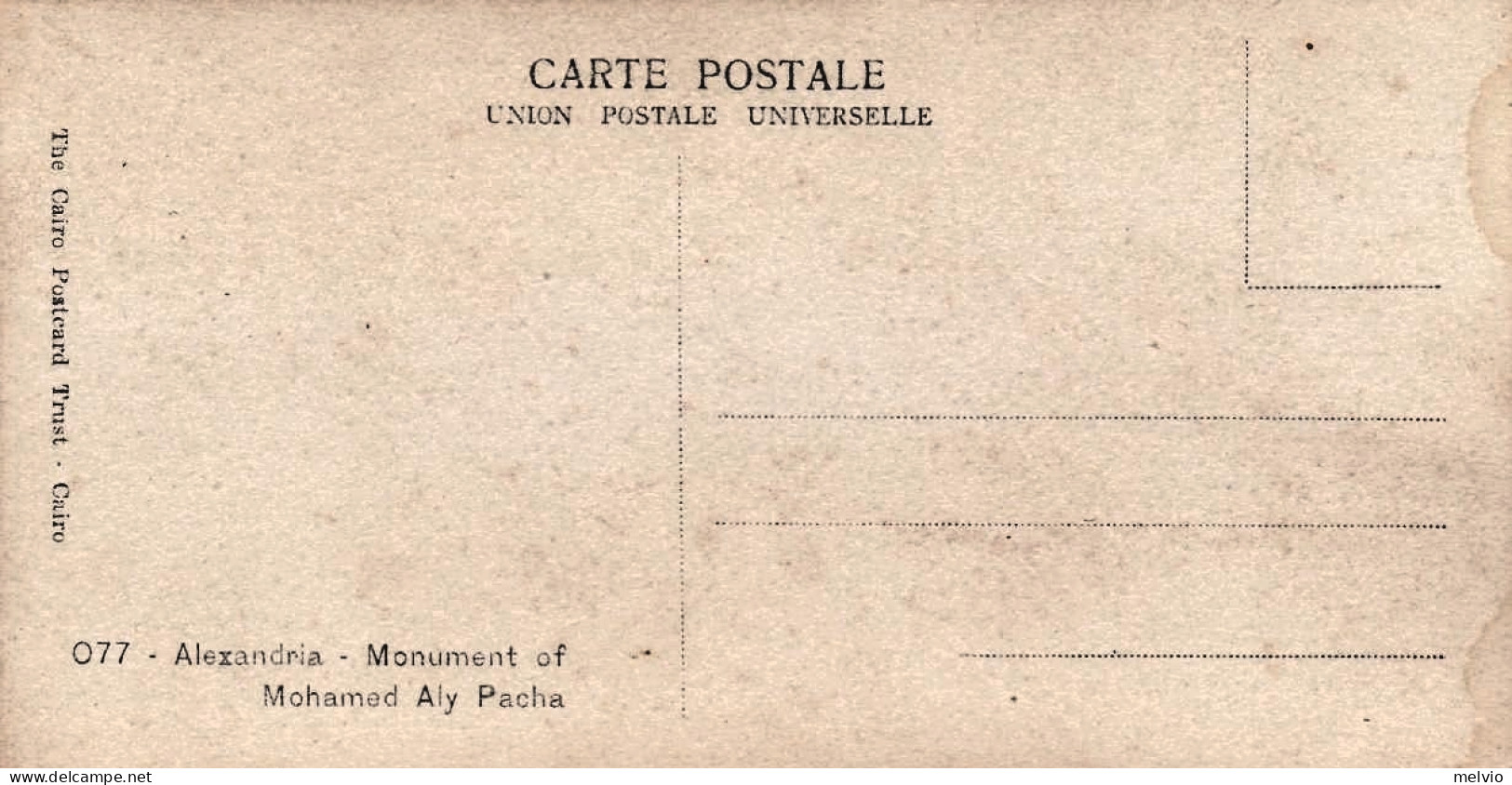 1920ca.-Egitto Mini Cartolina (14x7 Cm.) Foto Acquerellata "Alexandria Monument  - Sonstige & Ohne Zuordnung