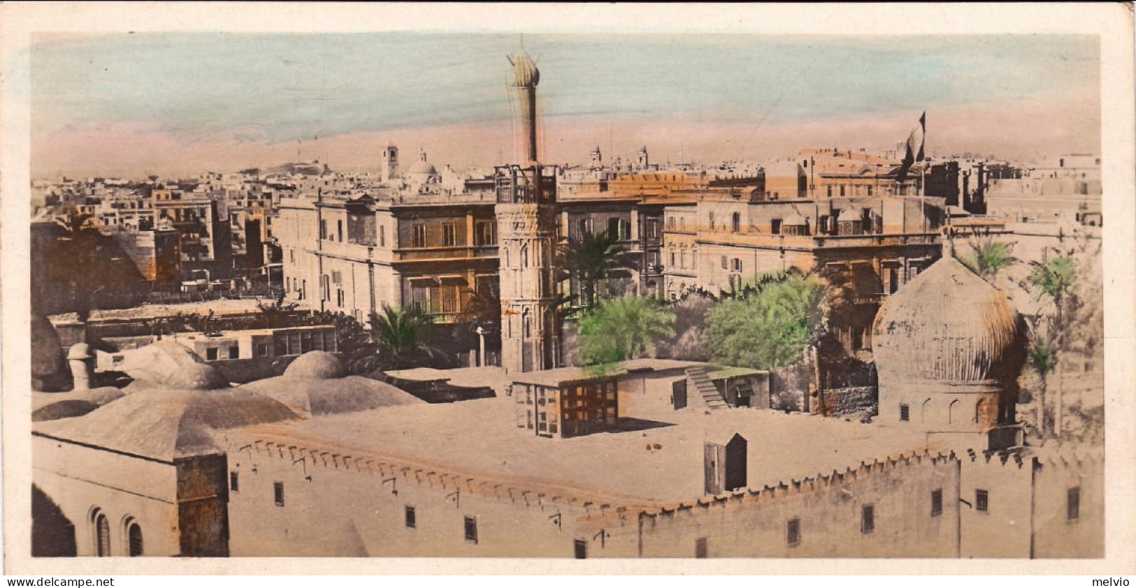 1920ca.-Egitto Mini Cartolina (14x7 Cm.) Foto Acquerellata "Alexandria General V - Sonstige & Ohne Zuordnung