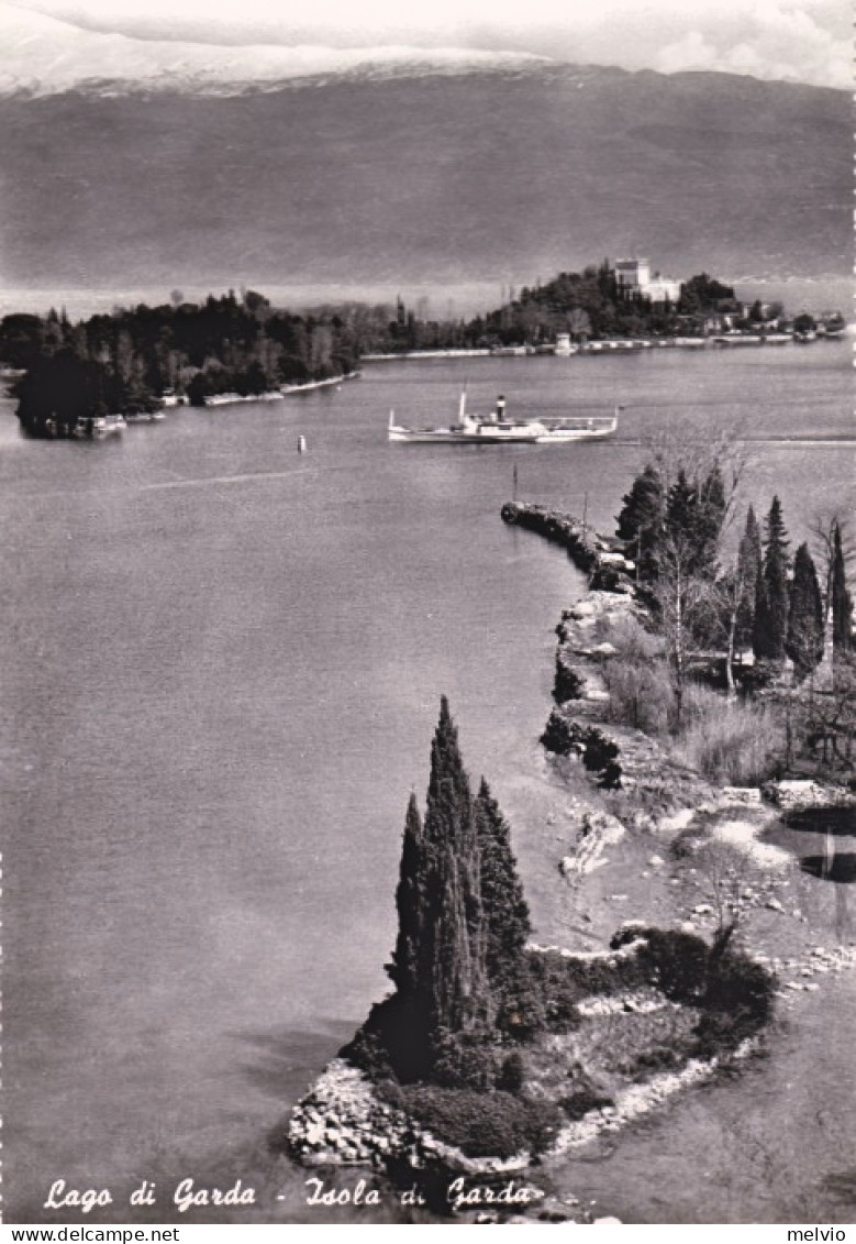 1956-Brescia Lago Di Garda Isola Di Garda, Cartolina Viaggiata - Brescia