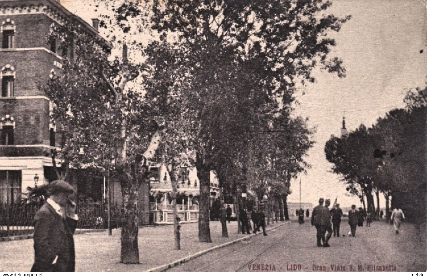 1915-Venezia Lido Gran Viale S.M. Elisabetta, Cartolina Viaggiata - Venezia