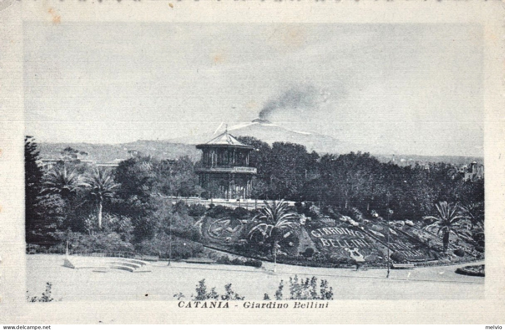 1921-Catania Giardino Bellini, Cartolina Viaggiata - Catania