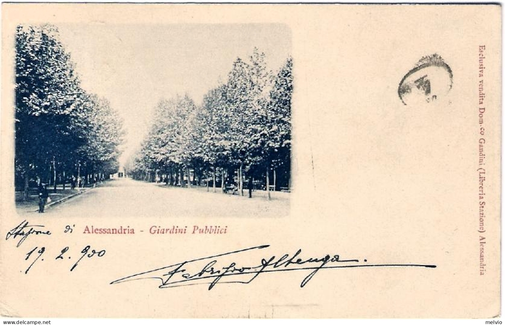 1900-cartolina Alessandria Giardini Pubblici Viaggiata - Alessandria