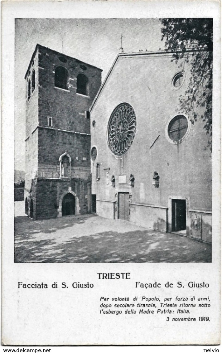 1920-Trieste Facciata Di S.Giusto - Trieste