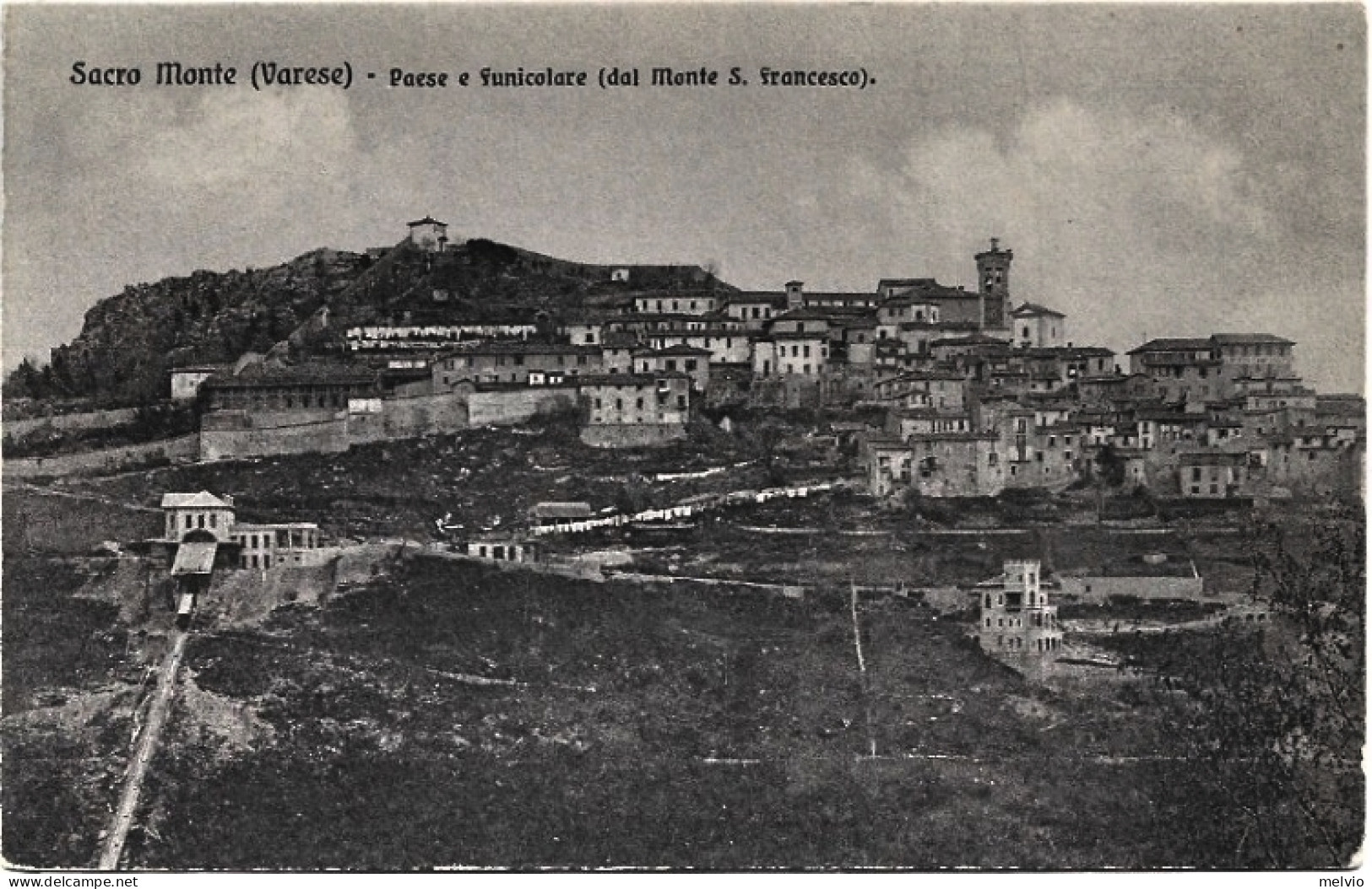 1930circa-Varese Sacro Monte Paese E Funicolare (dal Monte San Francesco) - Varese