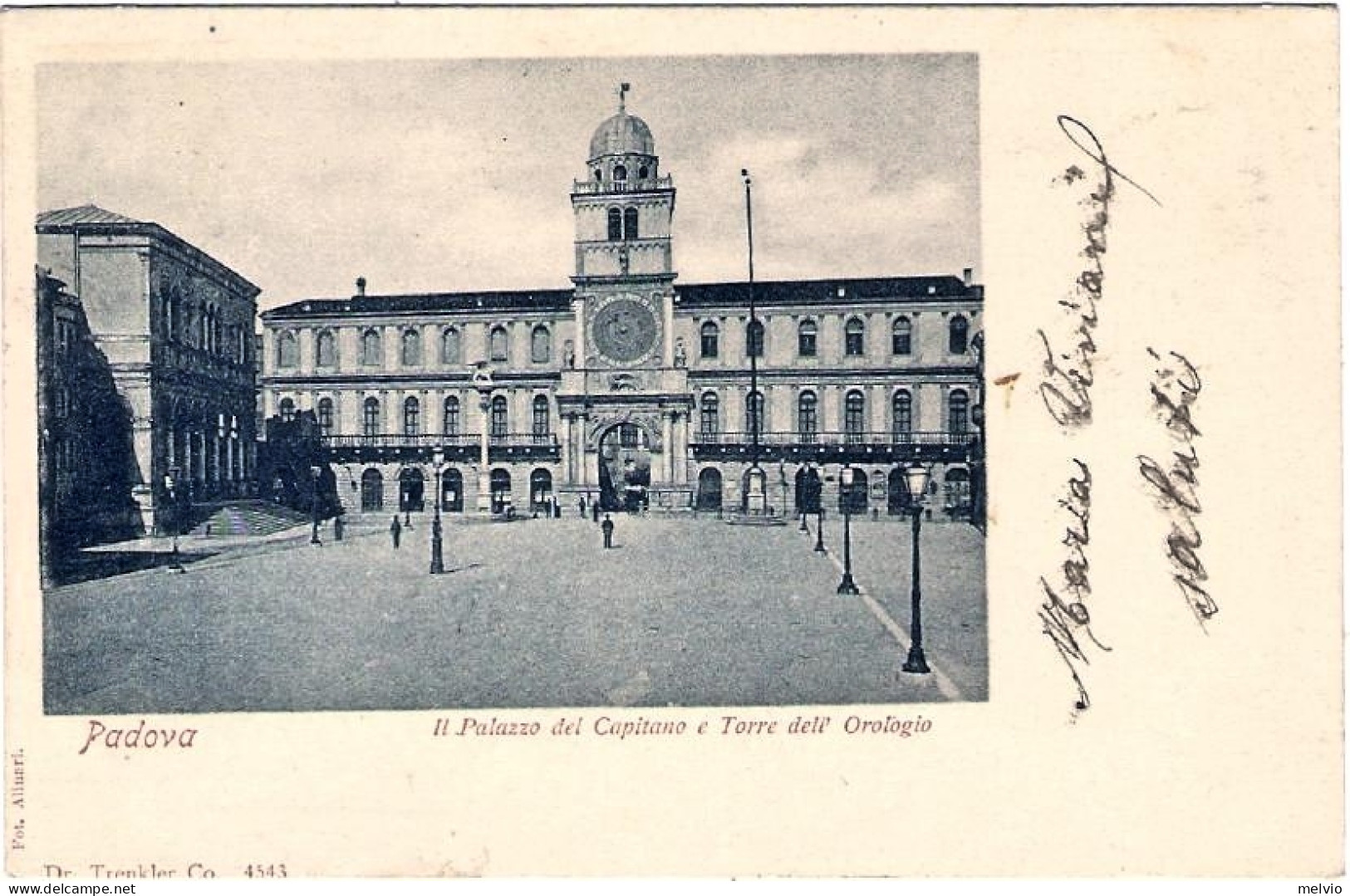 1900-cartolina Padova Il Palazzo Del Capitano E Torre Dell'orologio Viaggiata - Padova (Padua)
