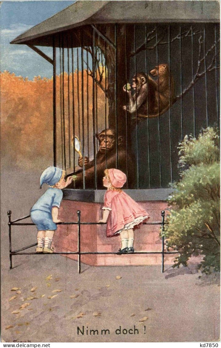 Kinder Mit Affen - Monkeys