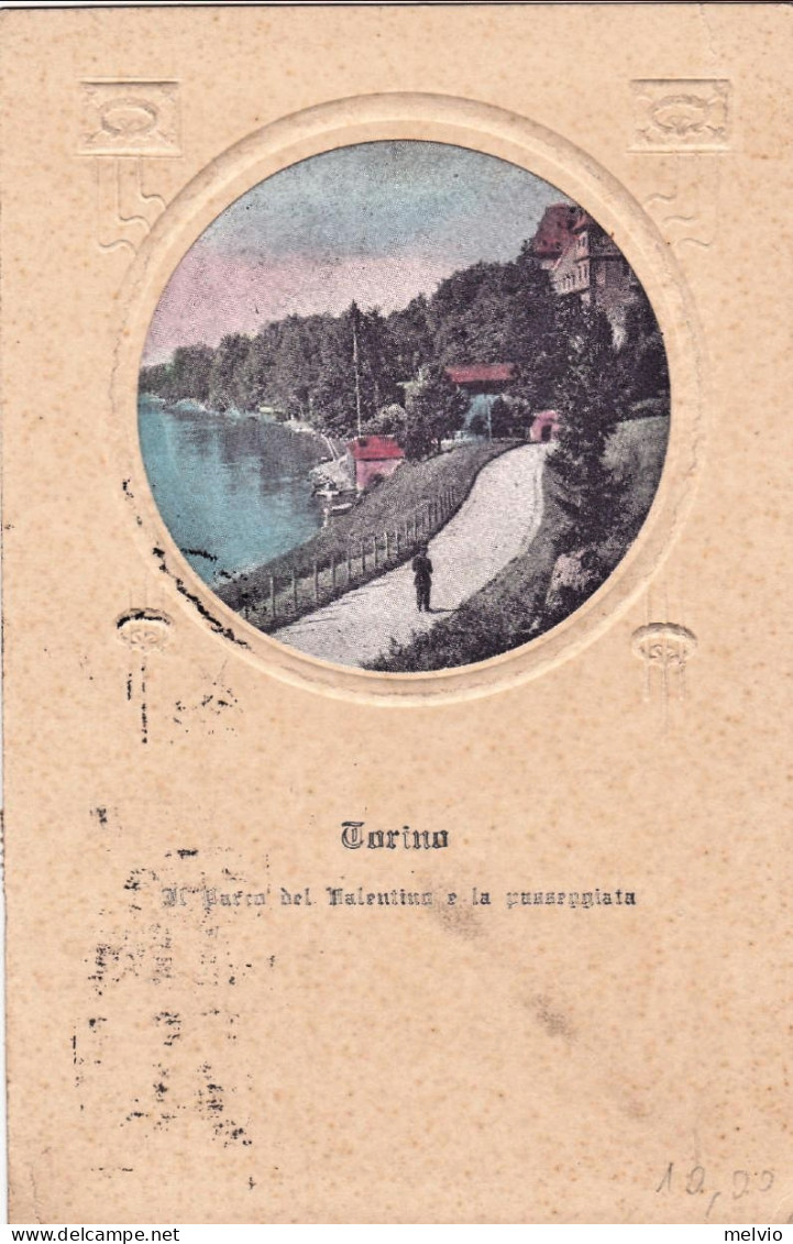 1926-cartolina A Rilievo Di Torino "il Parco Del Valentino E La Passeggiata" Aff - Autres & Non Classés