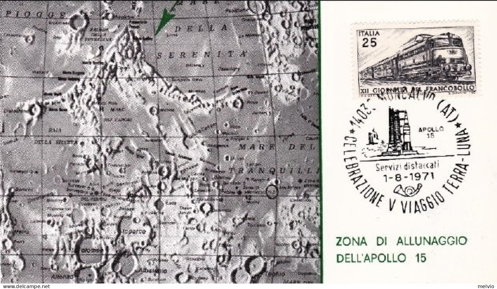 1971-cartolina Illustrata Numerata "conquista Dello Spazio-mappa Lunare, Vallo D - 1971-80: Marcofilie