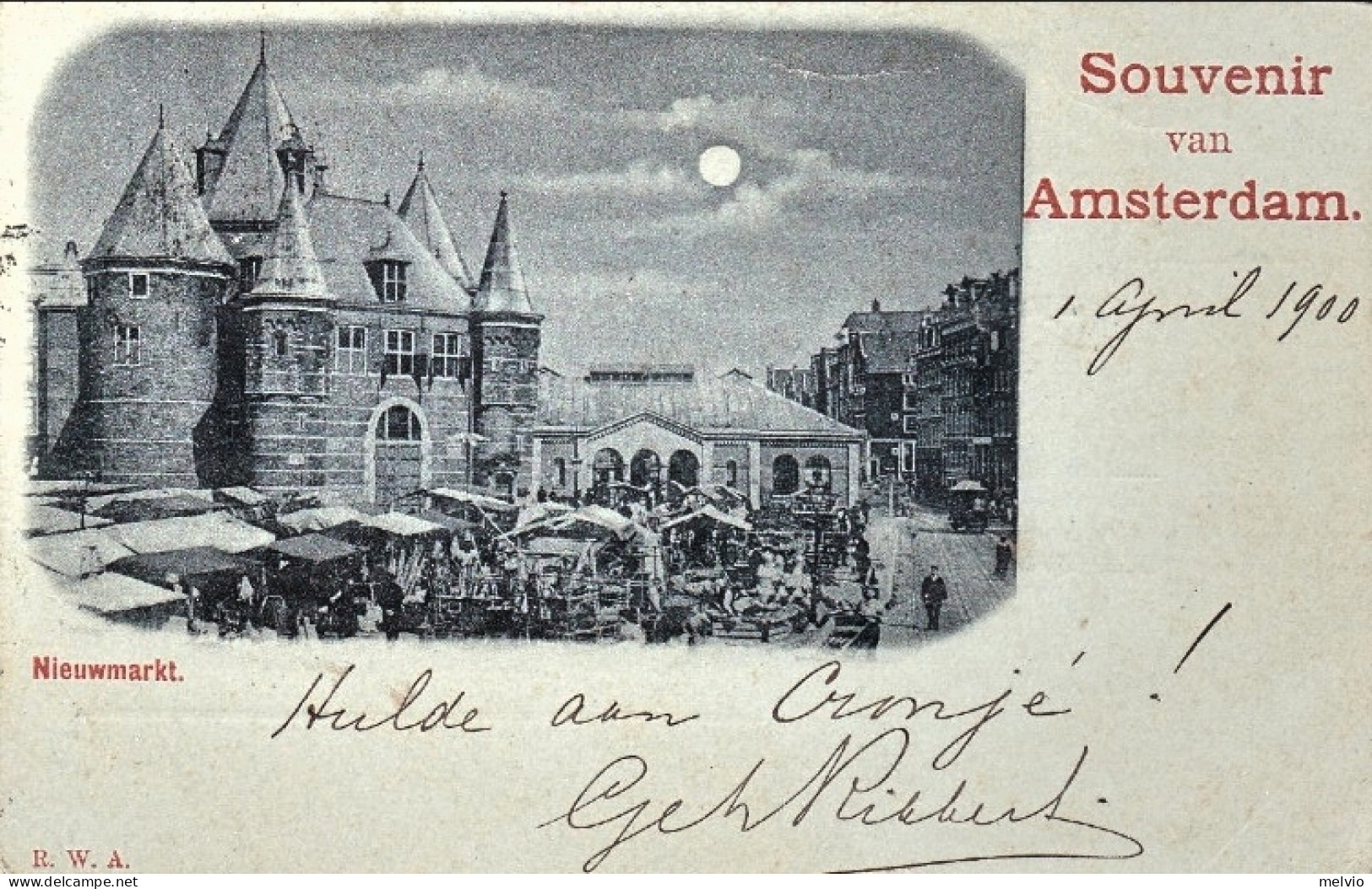 1900-Olanda "Souvenir Van Amsterdam Nieuwmarkt" - Altri & Non Classificati