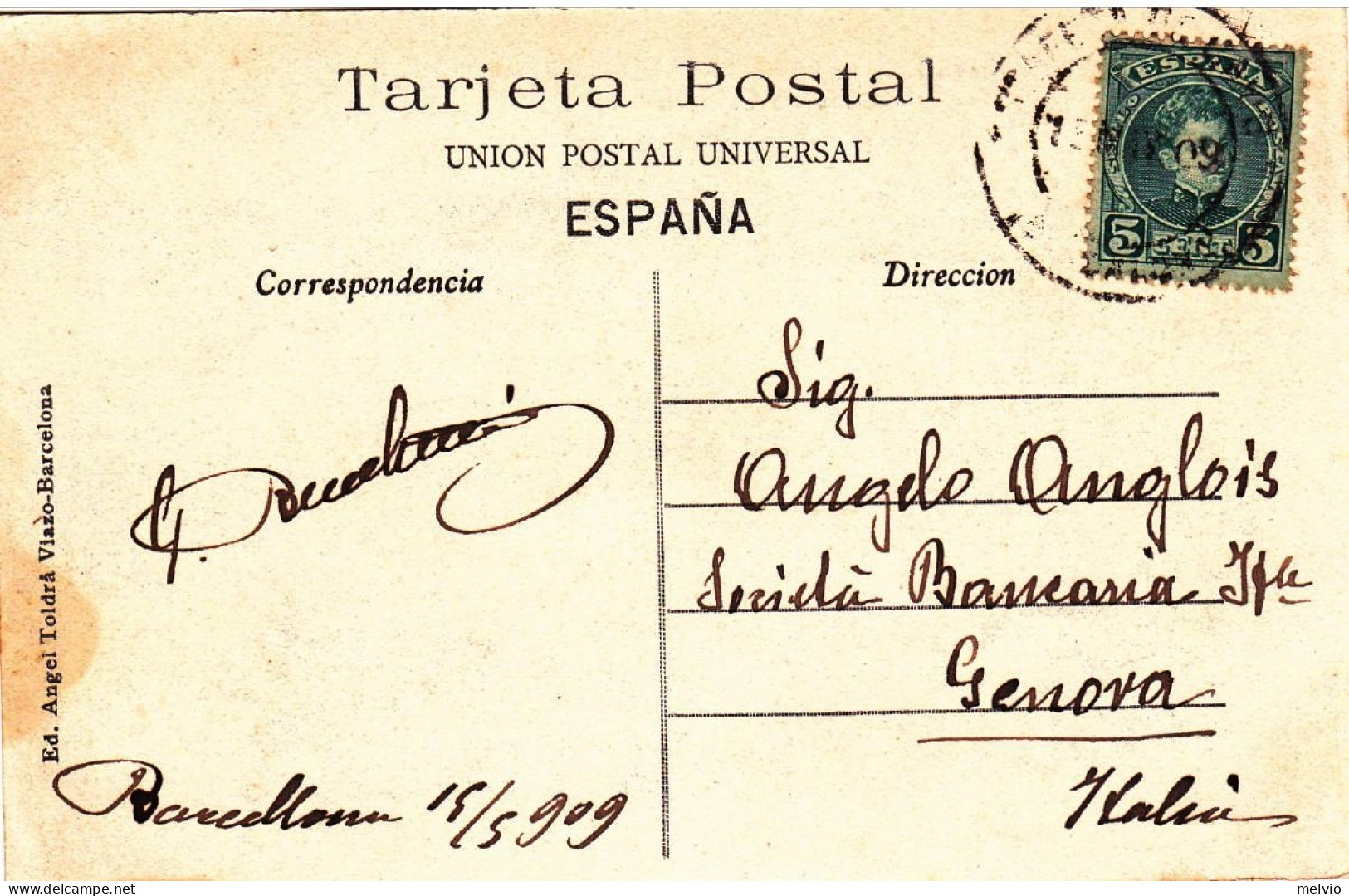 1910ca.-Spagna "Barcelona Rambla De Cataluna" - Autres & Non Classés