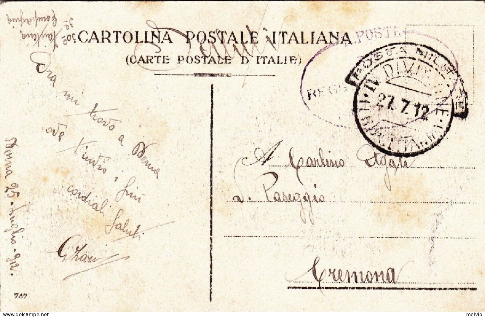 1912-Tripolitania "Derna Panorama" Annullo Posta Militare IV Divisione - Tripolitaine