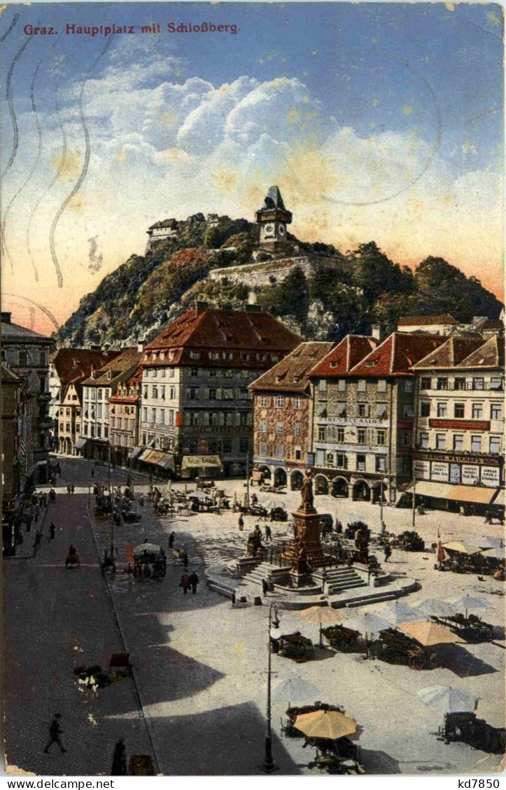 Graz/Steiermark - Graz, Hauptplatz Mit Schlossberg - Graz