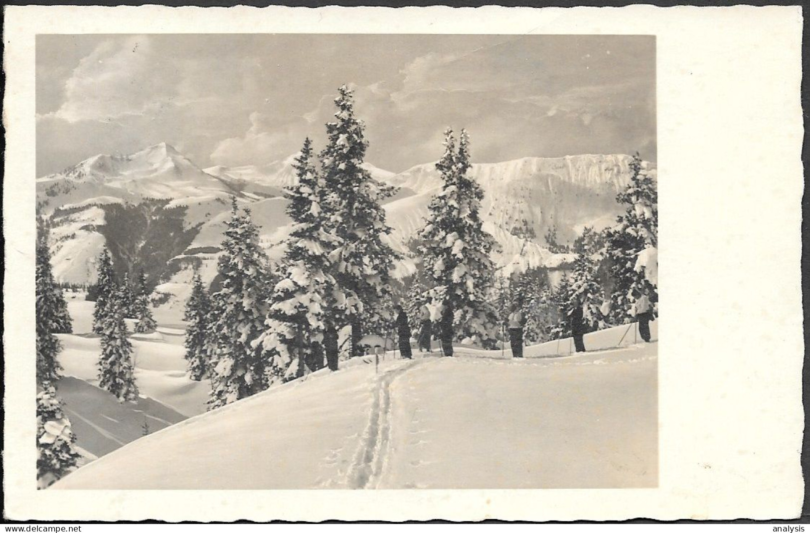 Germany Vilshofen Skiing Scene Old Real Photo PC 1941 Mailed. Skilaufen - Vilshofen