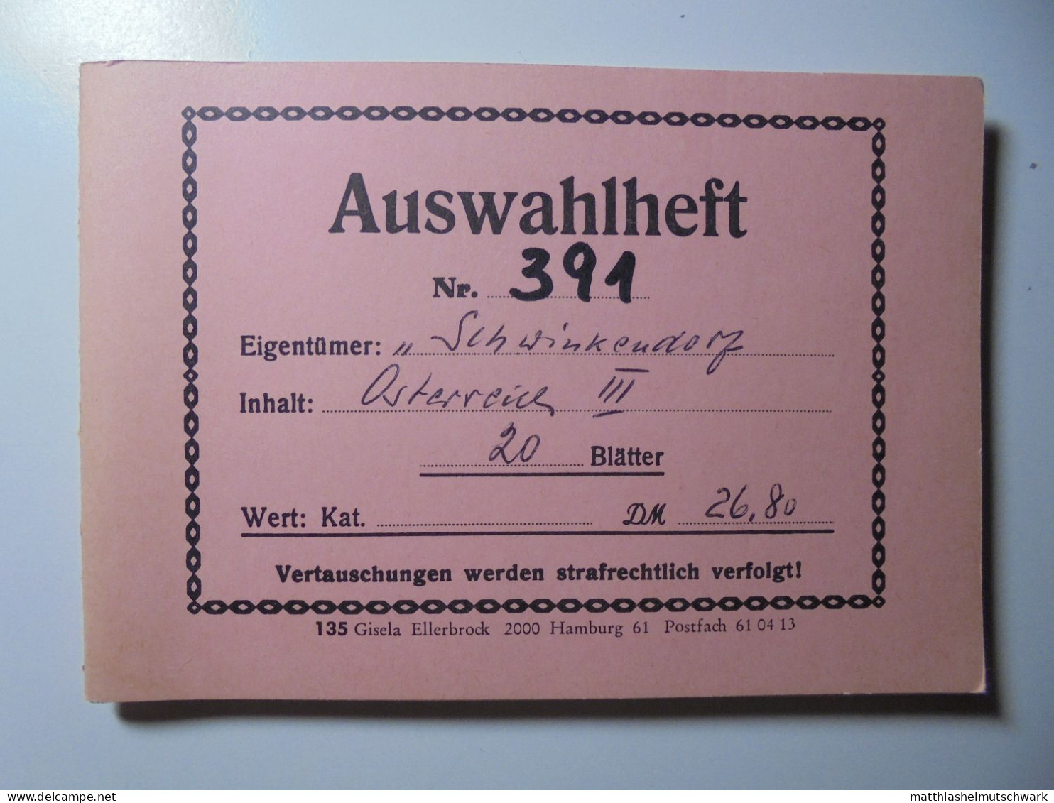 Auswahlheft Nr. 391 20 Blätter 90 Briefmarken  Österreich 1962-1979/Mi Nr. 1118-1602, Unvollständig Ca. - Colecciones