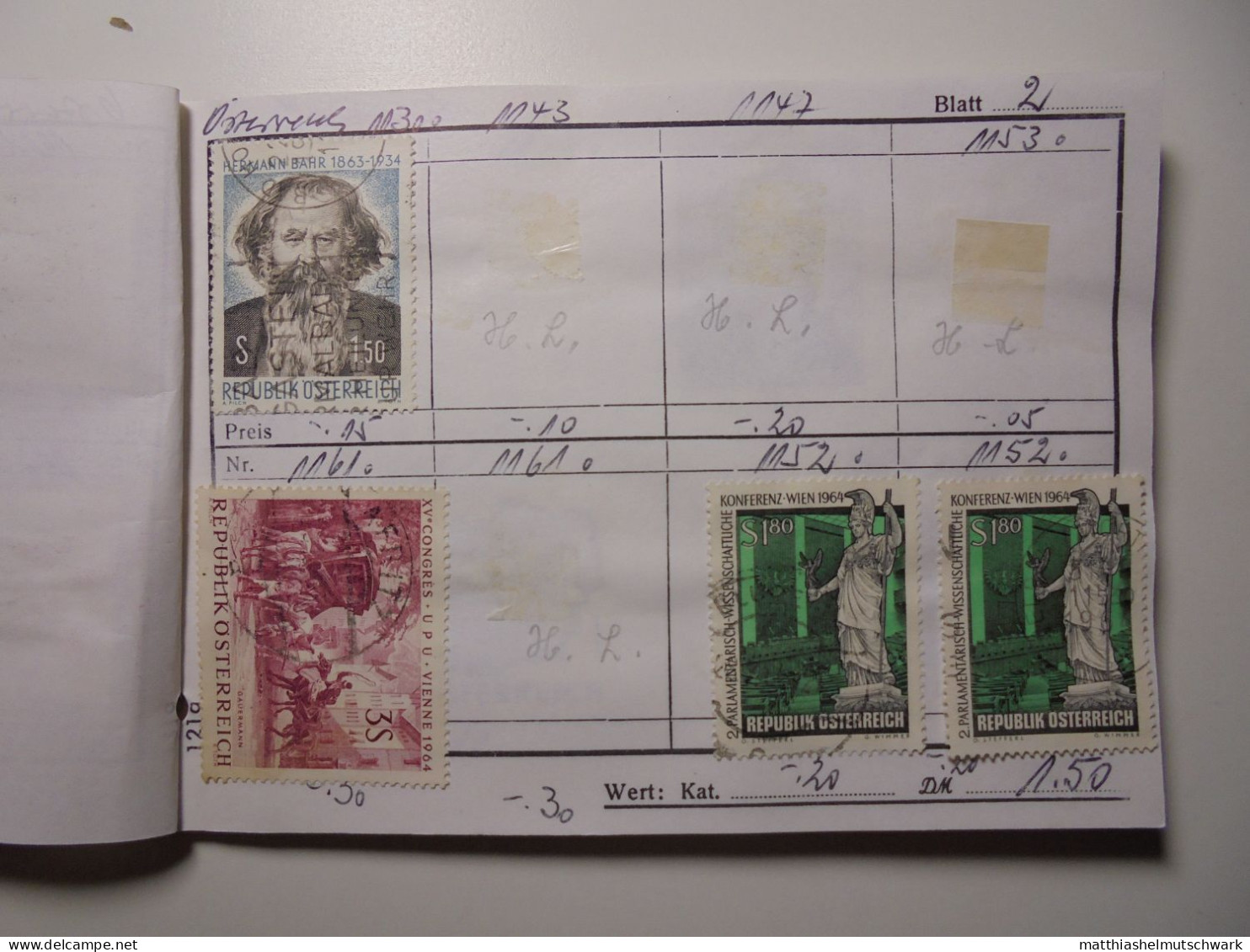 Auswahlheft Nr. 391 20 Blätter 90 Briefmarken  Österreich 1962-1979/Mi Nr. 1118-1602, Unvollständig Ca. - Collezioni