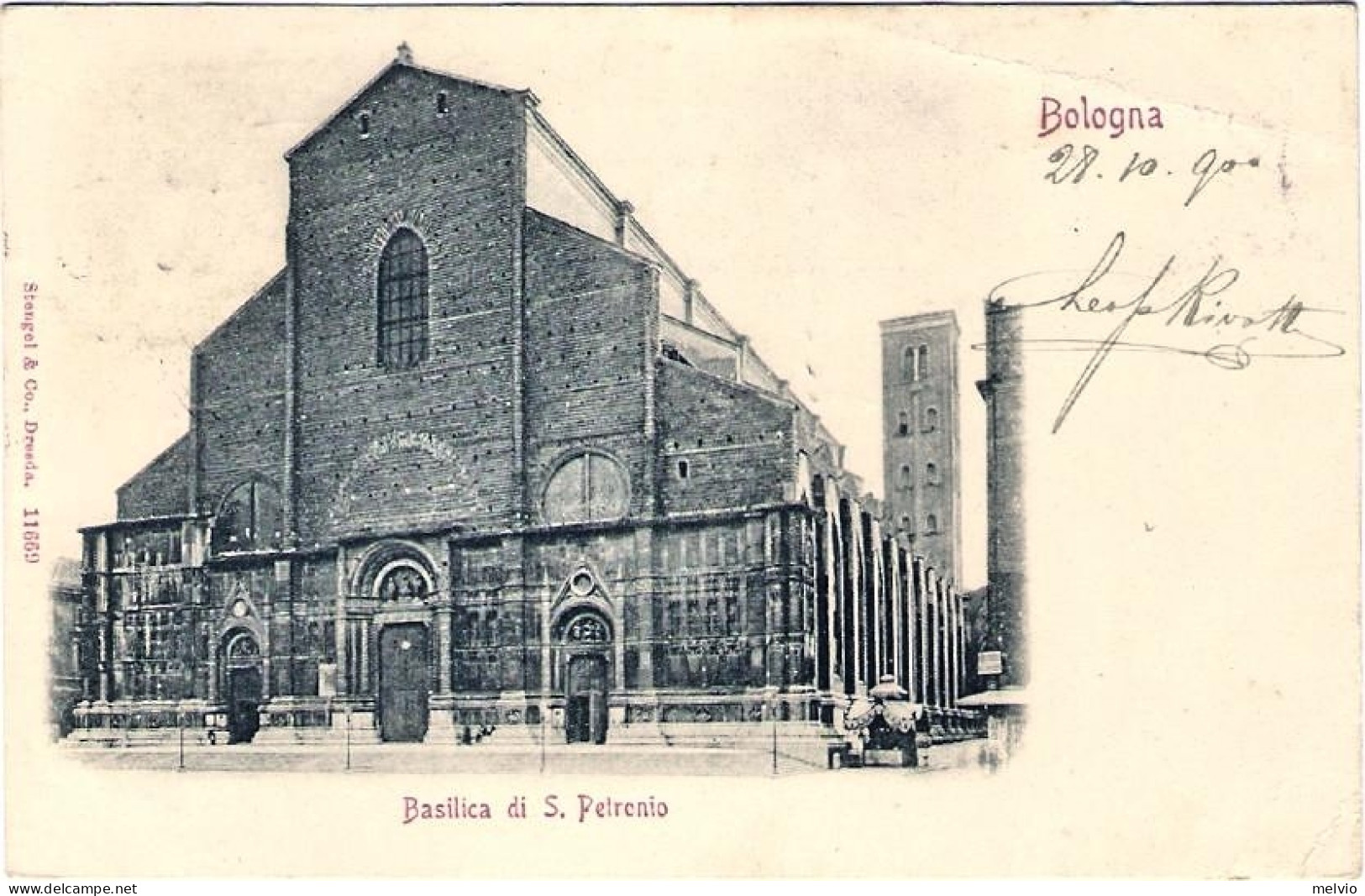 1900-cartolina Di Bologna Basilica Di San Petronio Viaggiata - Bologna