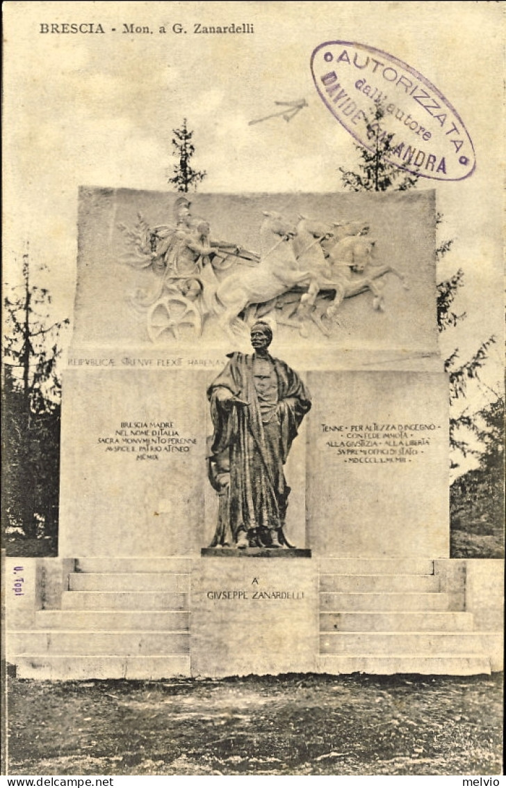 1930circa-Brescia Monumento A G.Zanardelli, Concess.spec.dell'autore Comm.David  - Brescia