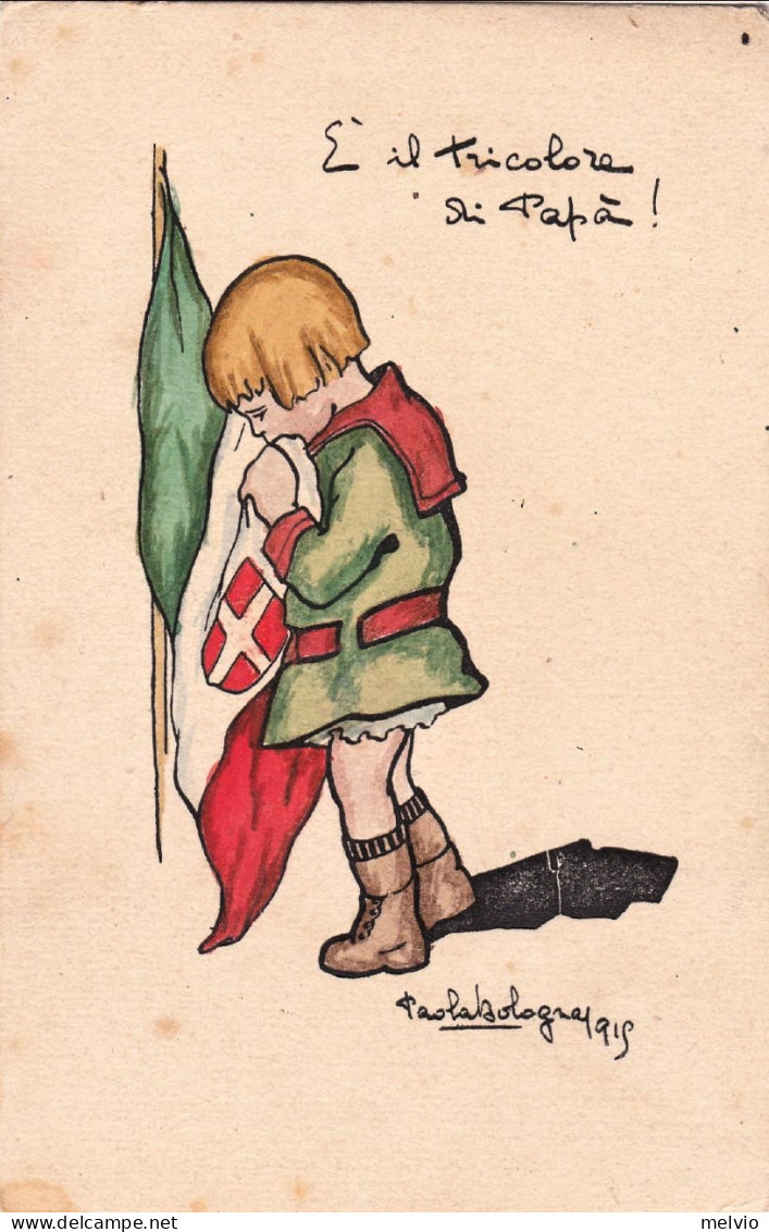 1915-cartolina Patriottica Non Spedita "è Il Tricolore Di Papa'" - Patrióticos